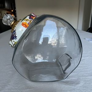 Mackenzie Childs White Cookie Jar with Flower Market Enamel Lid